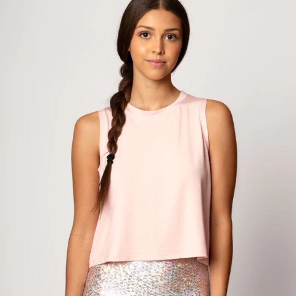 Emily Hsu Designs Motion Cropped Tank Pink BNIB M